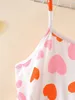 Mädchen-Overlay-Cami-Kleid mit Herz-Print für Männer SIE