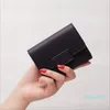 Det första lagret av cowhide kvinnor mini plånbok blockerar kreditkort plånböcker för män kort handväska med myntficka äkta läder