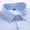 Casual Pure Katoen Oxford Mens Shirts Lange Mouwen Borduurwerk Design Regelmatige Fit Mode Stijlvolle G0105