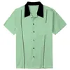 Men's Casual Shirts SISHION 2021 Grey Brown Green Men Shirt ST118 Cotton Button Up Classic Retro Bowling Plus Size Short Sleeve Shirts1