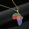 Eritreia mapa bandeira pingente colares para mulheres meninas ouro cor africana eritreia jóias