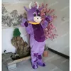 Costume della mascotte della mucca viola di Halloween Personaggio a tema anime dei cartoni animati di alta qualità Taglia per adulti Vestito da esterno per feste di compleanno di carnevale di Natale