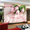 beibehang papier stéréoscopique rose rose rose tweetdrop fleur salon romantique chambre à coucher Papel de parede 3D mural papier peint