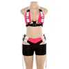 Korte en bijgesneden set festival kleding rave outfit sexy tweedelig zomer 2 stks roze outfits 2019 NIEUW AL1005 T200702