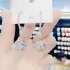 Chandelier earrings luxury designer jewelry 925 silver pin sparkling diamond zirconia butterfly pearl earrings temperament rose flower shape women ear accessory