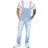 Mężczyźni dżinsy kombinezon Slim Fit High talia Jean Jumpsuit Streetwear Mens Ubranie swobodne proste dżinsy Joksy Rompers Pocket332e