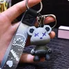 Nyckelring pvc keychain diy hantverk tecknad björn handgjorda färgglada kameleon nyckelringar charm pendant nyckelringar för kvinnor gåvor