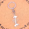 Fashion Keychain 42*21mm fish bone Pendants DIY Jewelry Car Key Chain Ring Holder Souvenir For Gift