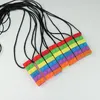 Hot Sale Block Baby Teethers Sensory Chew Necklace Brick Silicone Biting Tand Teethers Toy Rainbow Teether Wholesale