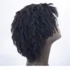 Parrucca anteriore per capelli umani in pizzo riccio afro corto.