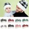 2020 Мода Родитель Ребенок Knit Beanies Площадь ромба жаккарда Зимняя акриловая Keep Предупреждать Beanie Hat Женщины Мужчины Infant Трикотажные шапочки M191H