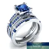 blue wedding rings sets