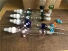 뜨거운 큰 유리 수집기 필터 키트 14mm 수집가 Dab Straw Oil Rigs NC 세트 티타늄 팁이있는 유리 물 파이프