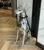 Nouveauté Articles Accueil Décor Electroplate Résine Dog Sculpture Ornements Grand Landing Home Salon Décoration Statues Style européen Creative