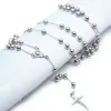 6 mm koper rozenkrans ketting kruis hanger ketting religieuze sieraden voor mannen vrouwen