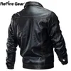 ReFire Gear Winter PU Leather Jacket Men Tactical Army Bomber Warm Military Pilot Coat Thick Wool Liner Motorcycle 220301