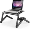 Workez Cool Verstelbare Laptop Koeling Stand Lap Desk-lade voor Bed Couch met 2 Fans 3 USB-poorten Muismat. Ergonomische aluminium hoogte kantelhoek MacBook