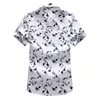 QUANBO Plus size 5XL 6XL 7XL Men Shirt New Arrival Summer Fashion Print Casual Short Sleeve Shirts Brand Clothing LJ200925