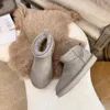 Australien Australian Classic Stiefel Womens Mini Halbschnee Stiefel USA GS 585401 Winter Vollfell flauschiger pelziger Satin-Kn￶chelstiefel Booties Pantoffeln US4-12
