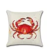 Mer motif coton lin jeter oreiller housse de coussin voiture maison lit décoration canapé décoratif taie d'oreiller1 coussin décoratif272W