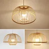 apanese-style Bamboo Retro Hanging Light Fixtures Wicker Pendant Light Living Room Hotel Restaurant Aisle Hanging Lamp Decor