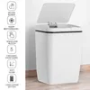 12L Fashion Inductive Type Trash Can Smart Sensor Home Bathroom Storage Barrels Rubbish Bin Stainless Steel Metal LJ200815