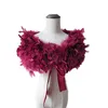 Sjaals Real 100% Struisvogel Veer Bont Wraps Bolero Solid Wedding Party Sjaal Zwart Wit Women Winter Pink Cape Protect Shoulder S721