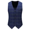 Costume pour hommes ensemble affaires robe de mariée formelle marié BlueTuxedo Slim Fit Double boutonnage grille costume masculin ensemble MenJacket Pents Ve308K