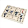 Jewelry Tray Packaging & Display High-End Veet Box Bracelet Watch Stand Holder Boutique Storage 12 Grid Small Pillow Drop Delivery 2021 Dru3