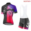 2021 Sommar Liv Team Womens Cykling Korta ärmar Jersey Bib Shorts Sätter Snabbtorkad cykel Outfits Racing Clothing Ropa Ciclismo Y20122803