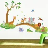 Autocollants muraux de maternelle de dessin animé d'animaux de forêt pour chambres d'enfants X010 Home Decor DIY Wallpaper Art Stickers Nursery Home Décoration 201130