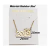 Nowy spersonalizowany rok urodzenia Naszyjniki Niestandardowe korona Początkowe naszyjniki dla kobiet dziewczęta urodzinowe biżuteria specjalna PV1AW