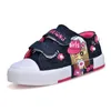 Karikatür Bebek Yürüyüş Ayakkabıları Çocuklar Kız Kaymaz Tuval Çocuk Nefes Spor Sneakers Bahar Moda Flats Okul için 220208