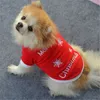 개 옷 Xmas 따뜻한 양털 옷 스웨터 크리스마스 빨간 스웨터 애완 동물 강아지 가을 겨울 따뜻한 풀 오버 자수 옷 W-00331