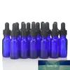 16 pcs 15ml cobalto azul vidro e garrafas líquidas com gotas de olho de vidro para óleos essenciais Aromaterapia recipientes recarregáveis ​​vazios