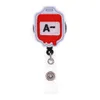 Hela nyckelringar blodtyp Medicinsk sjuksköterska utdragbar filt ID -märkehållare Rulle med alligatorklipp för gåva186y