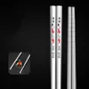 304 Stainless Steel Chopsticks Household Thickened Heat Insulation Square el Gift Scalding Antiskid Tableware Laser Chopsticka27a9955140