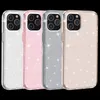 Bling brokat błyszczące lśniące dla iPhone'a 15 14 plus 13 pro maks. 12 11 x xr 8 7 6 twarde komputer miękki tpu plastikowy błyszcząca moda przezroczysty błyszcząc Crystal Phone 360 ​​Pełna okładka