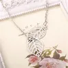 Halsband hänger 925 Silverpläterade blad Hängsmycke Halsband Alla hjärtans daggåva Mode Koreanskt Silver Billiga Lång 105 O2