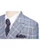 bleu clair overcheck plaine hommes costume Custom made Retro hommes mariage blazer costume 3pcs (veste + pantalon + gilet) 201106