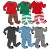 Jul barn pyjamas Tracksuit sätter barn två bitar outfits pojke tjejer randig crew neck kläder långärmad kostym baby homewear e92801