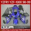 Yamaha YZF R 1 1000 CC YZF-R1 YZF-1000 98-01 YZF-1000 98-01 YZF R1 YZFR1 98 99 00 01 1000cc YZF1000 1999 1999 2000 2000 2001 OEM Fairings Kit Stock Blue Blk