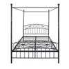 Metal Canopy Bed Frame med utsmyckad europeisk stil Huvudgavel Sturd Stål Håller 600 kg Passar perfekt din madrass Easy DIY Assembly alla Partsa47