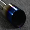 1 pièce en acier inoxydable bleu tuyau d'échappement silencieux pointe longueur environ 170mm adapté pour toutes les voitures collecteur tuyau d'échappement