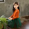 Vestido para niñas, suéter de invierno, vestido de manga larga para niños, vestido de retazos, ropa de fiesta para niñas, 6, 8, 10, 12, 13, 14 años G1218