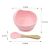 Baby Children's Tableware Baby Feeding Plate Silicone Bowl & Spoon Learning Dishes Tableware Suction Bowl BPA Free Non-Slip LJ201110