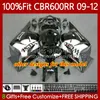 Carenados OEM para HONDA CBR 600 CBR600 RR CC F5 2009 2010 2011 2012 Cuerpo 69No.87 CBR 600F5 600RR 600CC 2009-2012 CBR600RR 09 10 11 12 Molde de inyección Carrocería Rojo negro