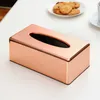 Роскошная элегантная бумажная стойка Королевское розовое золото домашнее прямоугольник для ткани коробка контейнер полотенце