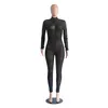 2019 New Long Sleeve Black Sexy Bodycon Jumpsuit for Women Mesh See من خلال Rompers Skinny Raped Draped Out Club Sails T200107