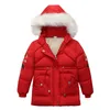 Quente espessamento gola de pele bebê menina inverno jaqueta crianças outerwear bebê meninos meninos casacos para 2-6 anos de roupa de menina